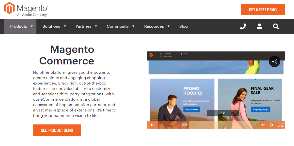 Magento is in top 5 of best platfroms for ecommerce.