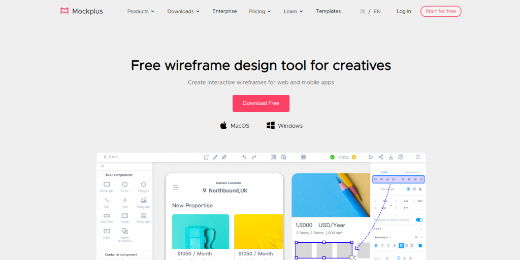 Best wireframe tools Mockplus