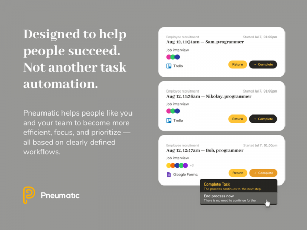 Pneumatic Workflow - Look Startup at Welldoneby