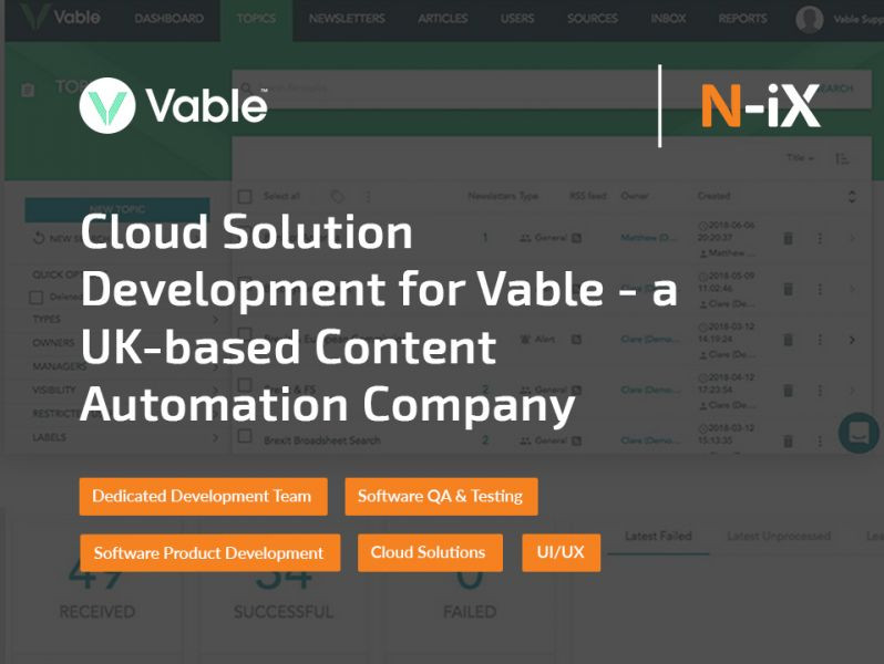 Cloud Solution Development for Vable - a UK-based Content Automation Company image 1