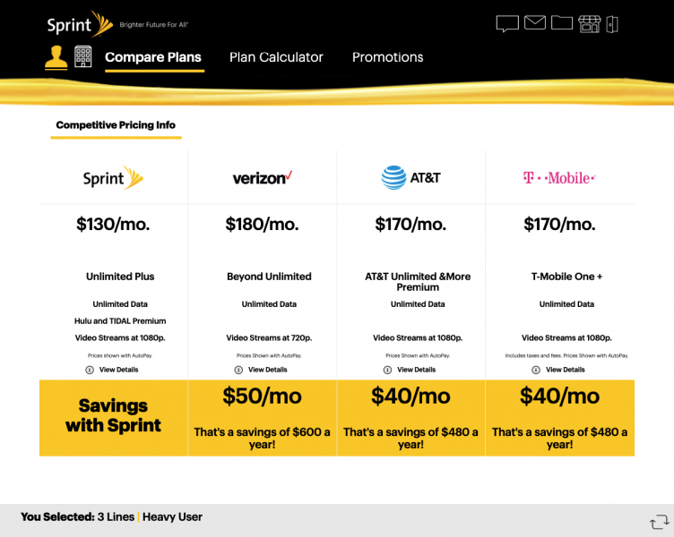 Sprint in-store plan calculator image 1
