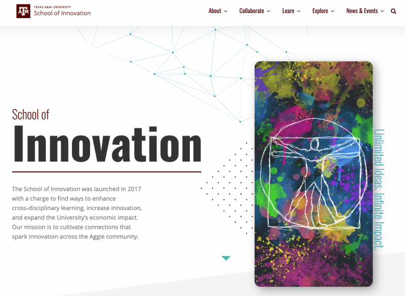 Texas A&M School of Innovation Website image 1