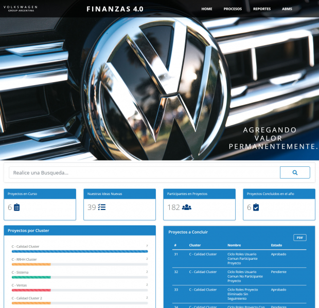 Volkswagen - Project Tracking, Ideas Board and Risk Management Portal image 1