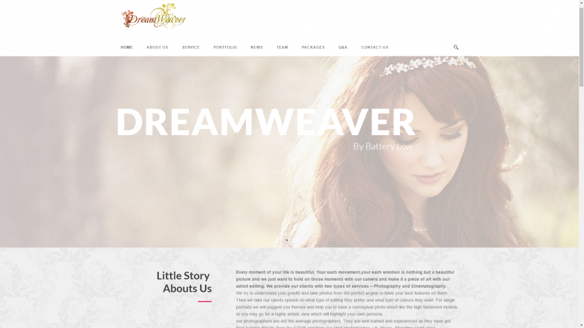 Dream Weaver Website image 1