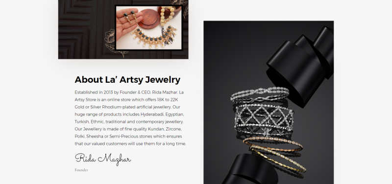 Ecommerce Development for La' Artsy Jewelry Store image 1