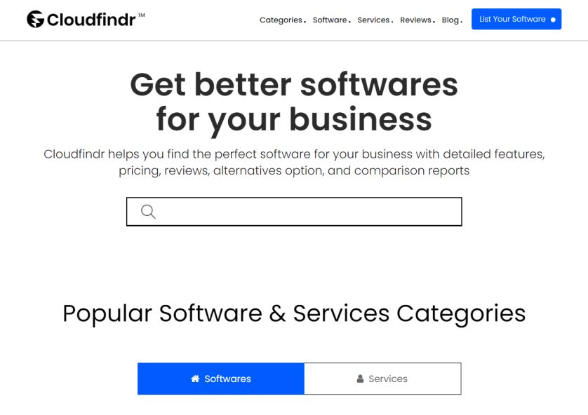 Cloudfindr: Software Comparison Website Development image 1