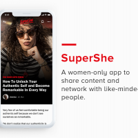 A women-only app to share content and network with like-minded people.